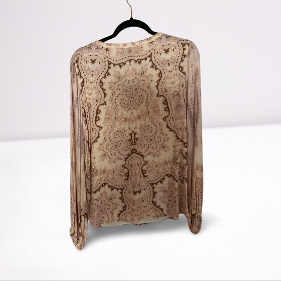 Hale Bob  Beige Peasant Long sleeve Rayon Beaded - Picture 2 of 2